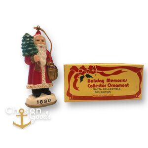 Holiday Memories Collector Ornament Santa 1880 Edition Vtg Reproduction With Box